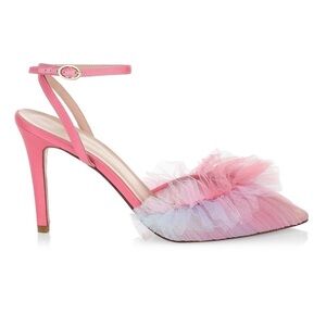 Andrea Wazen- NWT “Franca” Pink Degradee Satin and Tulle Ombré Heel